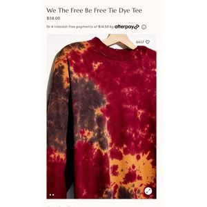 Free people Tie Dye long sleeve tee